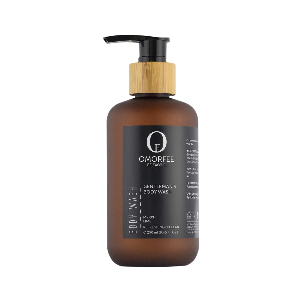 Omorfee Organic and Natural Body wash for men. Body cleanser for daily use lasts long. Best body wash for men. Premium shower gel with Lime for refresh.